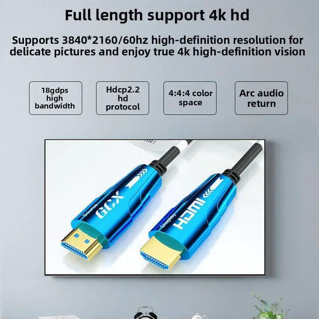 Alt view image 3 of 4 - Optical Fiber HDMI Cable 2.0 Version 4K HDMI Cable Projector TV Computer Monitor Data Cable HDMI Optical Fiber Cable