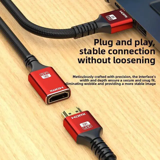 Alt view image 3 of 3 - HDMI Extension Cable 2.1 Version HDMI Cable Male to Female 8K Computer Monitor Projector Extended HDMI Cable Wholesale