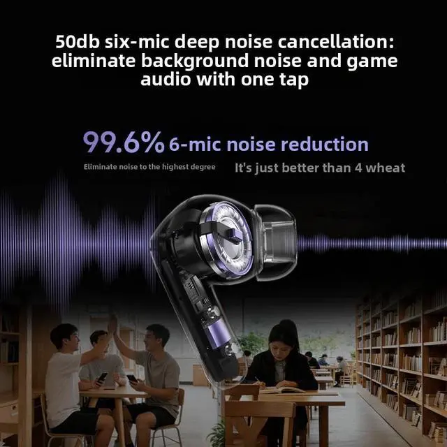Alt view image 2 of 4 - QCY N20 In-Ear Active Noise Cancellation 50dB Adaptive Wireless Bluetooth Headphones, 6-Mic Noise Reduction, Long Battery Life