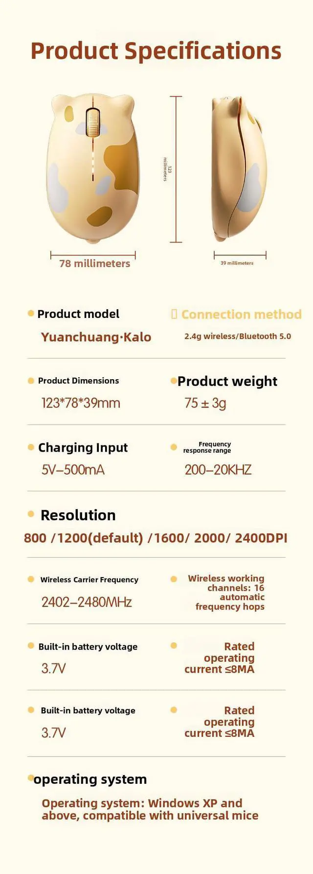 Alt view image 2 of 2 - Wireless Bluetooth Mouse - Dual-mode Silent Charging - Office Use - YC-KALO