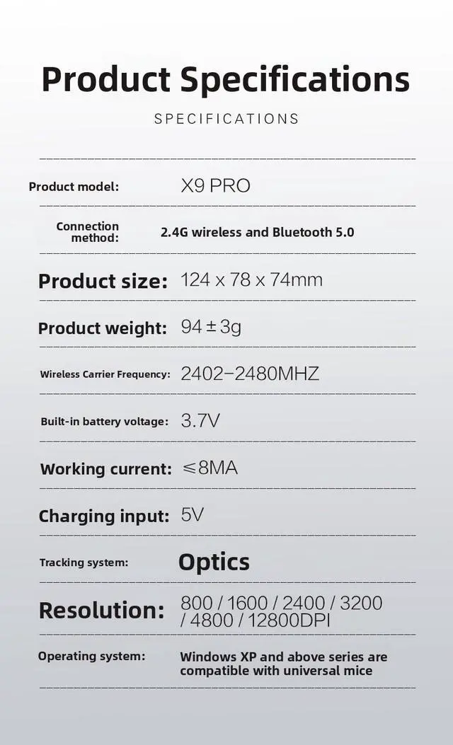 Alt view image 3 of 3 - X9pro Vertical Wireless Mouse Bluetooth Dual-Mode Ergonomic Charging Mute
