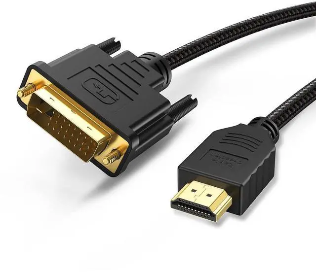 Main image of CableCreation 5ft HDMI to DVI Cable, Bi-Directional Nylon Braid, Supports 1080p, 24+1 HDMI Male to DVI Male for Monitor, HDTV, Projector