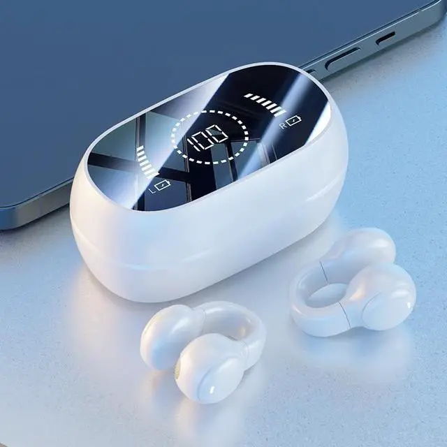 Alt view image 4 of 4 - M47 Clip-On Bluetooth Headphones, Bone Conduction Non-In-Ear Sports Earphones with Digital Display & Long Battery Life