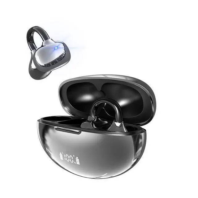 Alt view image 2 of 2 - M47 Clip-On Bluetooth Headphones, Bone Conduction Non-In-Ear Sports Earphones with Digital Display & Long Battery Life