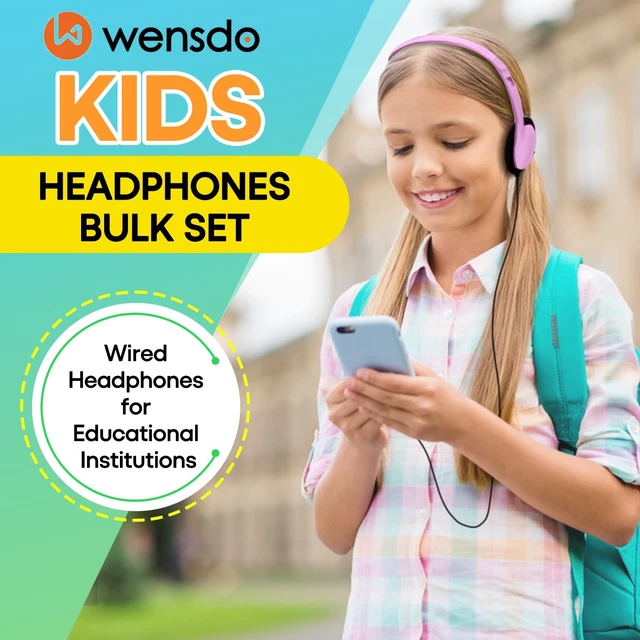 Alt view image 2 of 7 - 50 Pack Classroom Headphones Bulk for Students Kids Schools, Wholesale Class Set Durable Wired Earphones for Students Children Toddler Teens Boys Girls and Adult (HY857,50 Mixed)