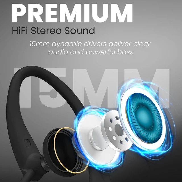 Alt view image 3 of 7 - SHS3200BK Flexible Earhook Headphones, Black