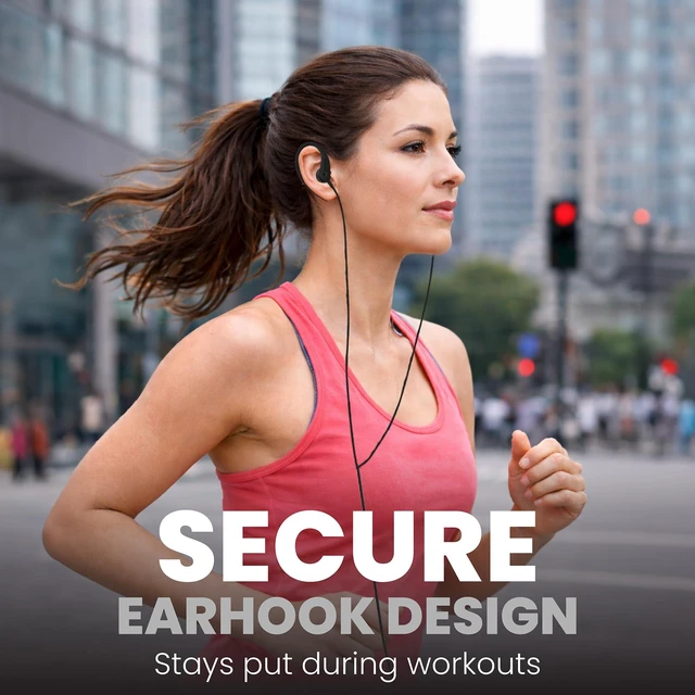Alt view image 5 of 7 - SHS3200BK Flexible Earhook Headphones, Black