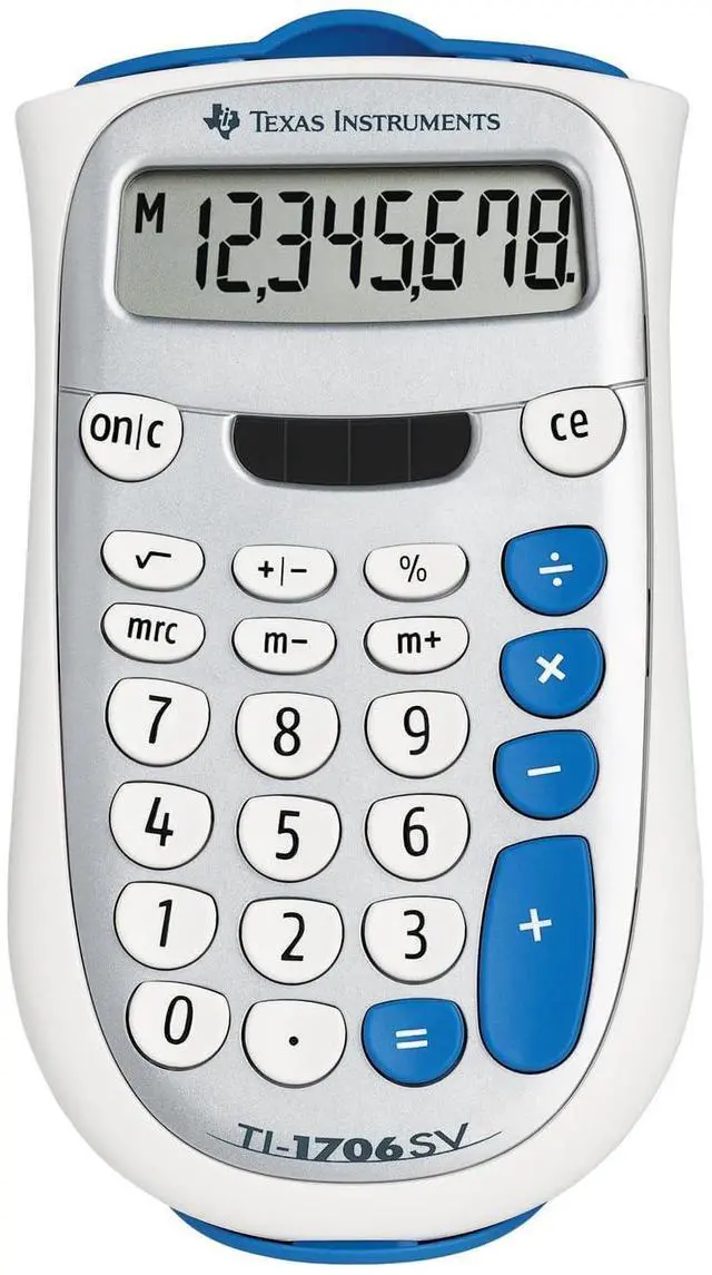 Main image of TI-1706 SV Standard Function Calculator | Solar and battery-powered; SuperView display; Large color-coded keyboard