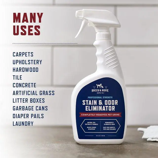Alt view image 5 of 7 - Stain & Strong Odor Eliminator, Enzyme Cleaner, Pet Odor Eliminator for Home - Carpet Stain Remover for Cats & Dog Pee - Urine Destroyer - Carpet Cleaner Spray Clear, 32 Fl Oz