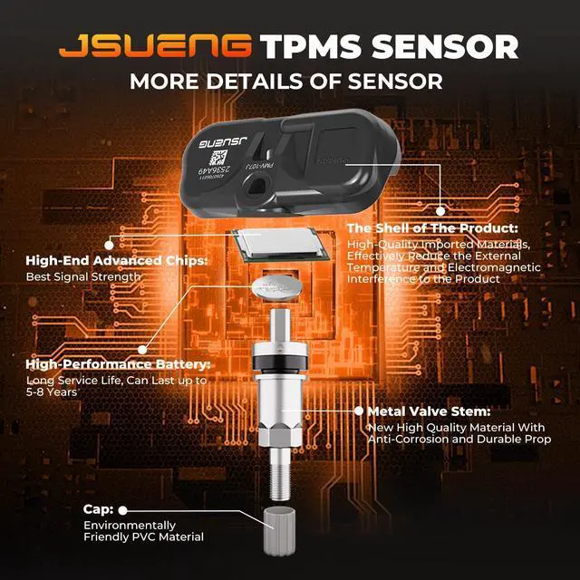 Alt view image 3 of 7 - TPMS Sensor, Set of 4 Tire Pressure Monitoring System Sensor fit for Toyota Camry Rav4 Highlander Yaris Corolla Venza Solara, Lexus ES GS LX, Replaces PMV-107J 42607-33011 315MHZ