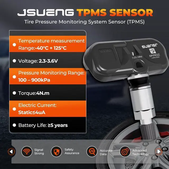 Alt view image 5 of 7 - TPMS Sensor, Set of 4 Tire Pressure Monitoring System Sensor fit for Toyota Camry Rav4 Highlander Yaris Corolla Venza Solara, Lexus ES GS LX, Replaces PMV-107J 42607-33011 315MHZ