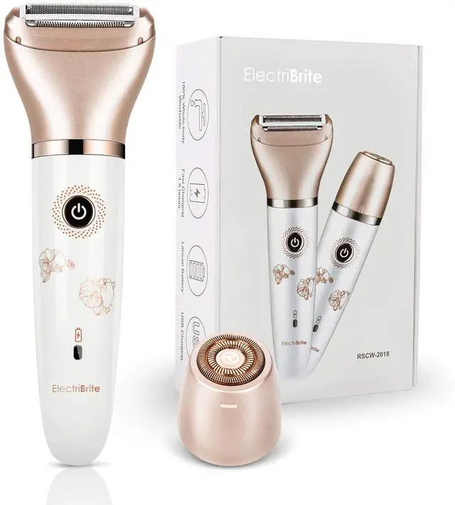 Main image of Electric Razor for Women - Painless 2-in-1 Women Shaver Hair Remover for Face, Legs and Underarm, Portable Waterproof Bikini Trimmer Wet and Dry Cordless Lady Hair Removal - Micro USB Recharge