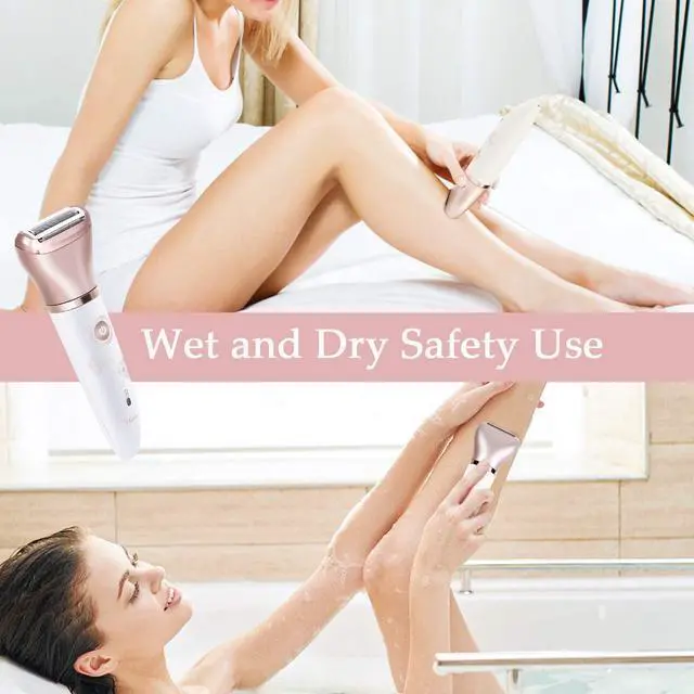 Alt view image 3 of 7 - Electric Razors for Women - Painless 2-in-1 Shaver for Women Hair Remover for Face, Legs and Underarm Wet & Dry, Portable Bikini Trimmer, Lady Hair Removal with 2 Trimmer Heads- Micro USB Recharge