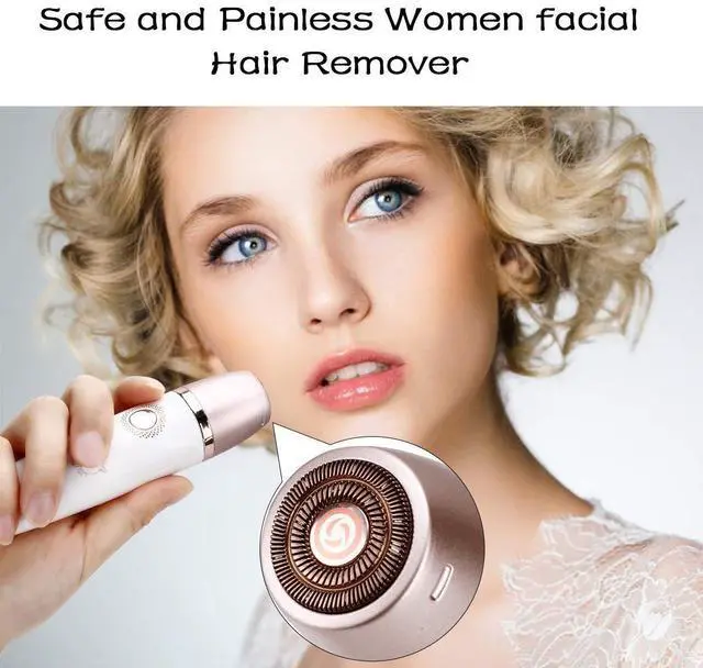 Alt view image 6 of 7 - Electric Razors for Women - Painless 2-in-1 Shaver for Women Hair Remover for Face, Legs and Underarm Wet & Dry, Portable Bikini Trimmer, Lady Hair Removal with 2 Trimmer Heads- Micro USB Recharge