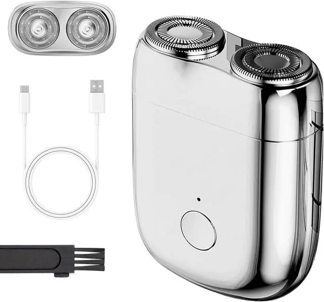 Main image of New Model Mini Dual-Head Electric Shaver, Dual Head Shaver, 2025 New Upgrade Pocket Shaver Mini Shavers for Men, Washable Double Head Razor (Silver)