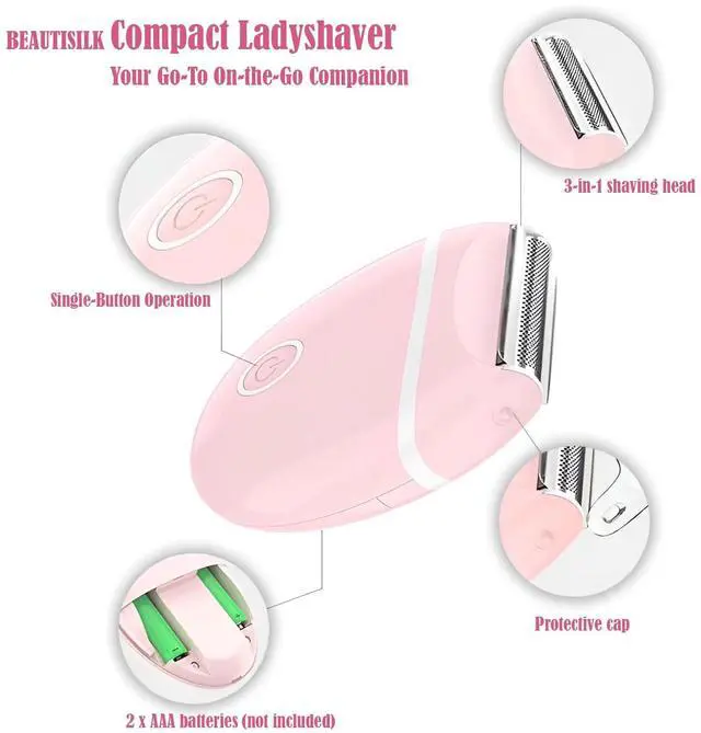Alt view image 7 of 7 - Electric Hair Shaver for Women: Compact, Cordless Wet & Dry Razor for Smooth Body & Dual Trimmers Bikini Line and Quick, Travel-Friendly.BEAUTISILK (Pink)