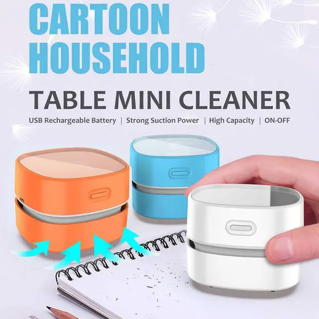 Alt view image 5 of 6 - Mini Desktop Vacuum Cleaner for Table Dust (Orange AA Charging)