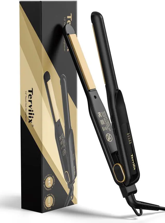 Main image of 1/2 Flat Iron for Short Hair, 2-in-1 Straightener and Curler