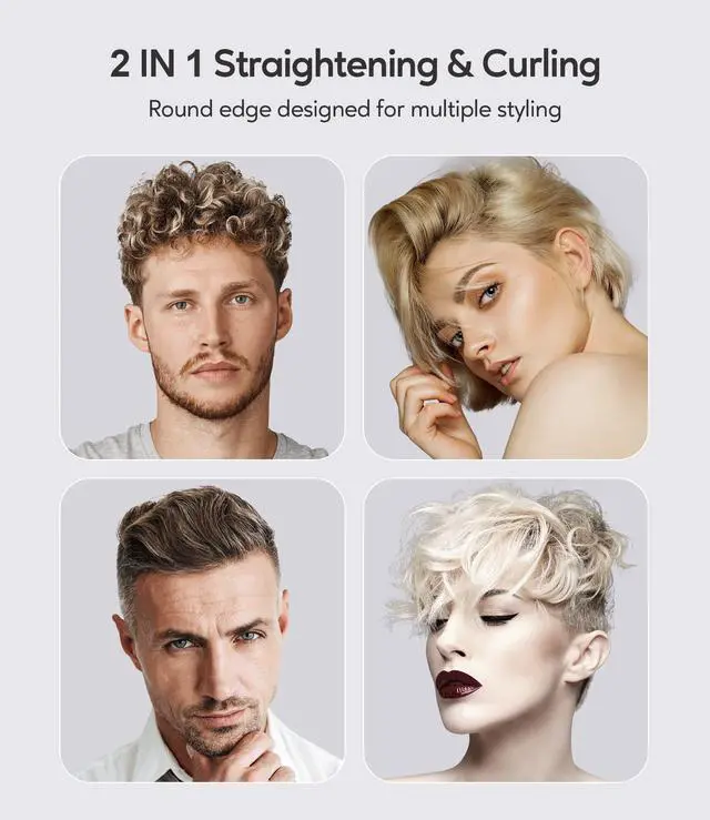 Alt view image 2 of 6 - 1/2 Flat Iron for Short Hair, 2-in-1 Straightener and Curler