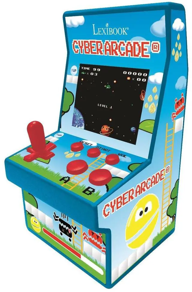 Main image of Cyber Arcade Portable Retro Game Console, 200 Games, 2.8 LCD Colour Screen, Compact, Battery Operated, Blue/Green, JL2940
