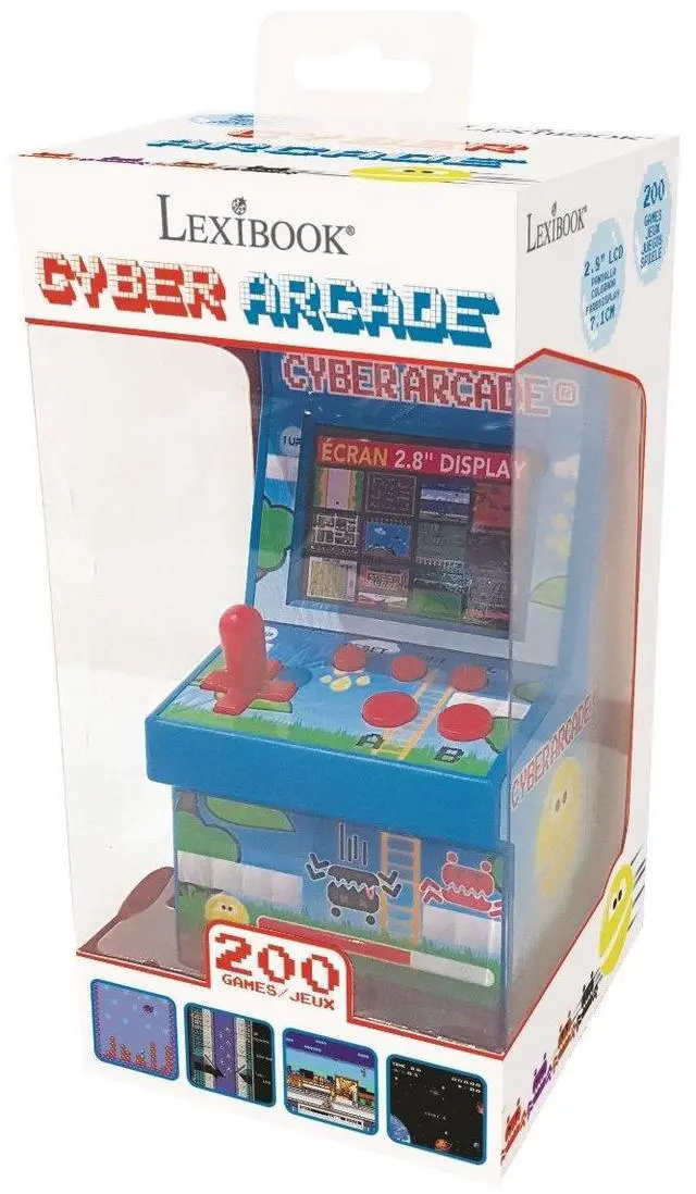 Alt view image 2 of 4 - Cyber Arcade Portable Retro Game Console, 200 Games, 2.8 LCD Colour Screen, Compact, Battery Operated, Blue/Green, JL2940