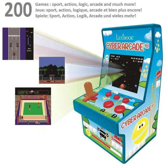 Alt view image 3 of 4 - Cyber Arcade Portable Retro Game Console, 200 Games, 2.8 LCD Colour Screen, Compact, Battery Operated, Blue/Green, JL2940