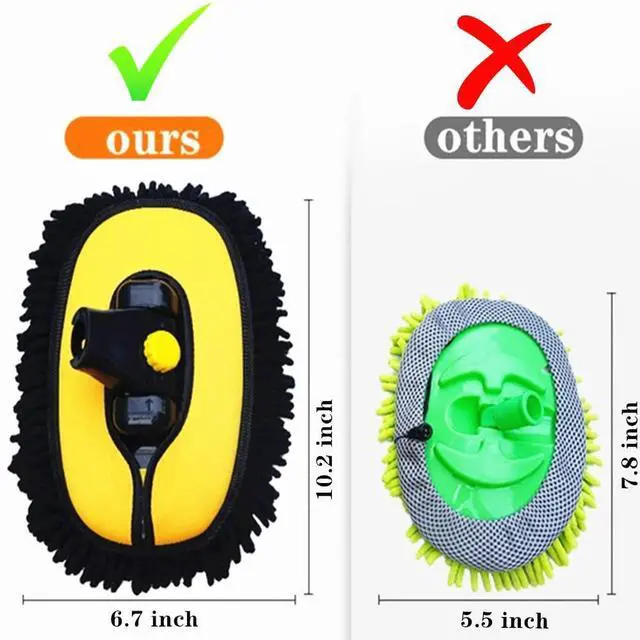 Alt view image 3 of 6 - Car Wash Brush with Long Handle, Microfiber Towels Car Wash Kit Cleaning Supplies, Car Wash Mop Mitt with 2 Replacement Head , Extension Pole Car Brush Cleaning Kit for Cars Trucks