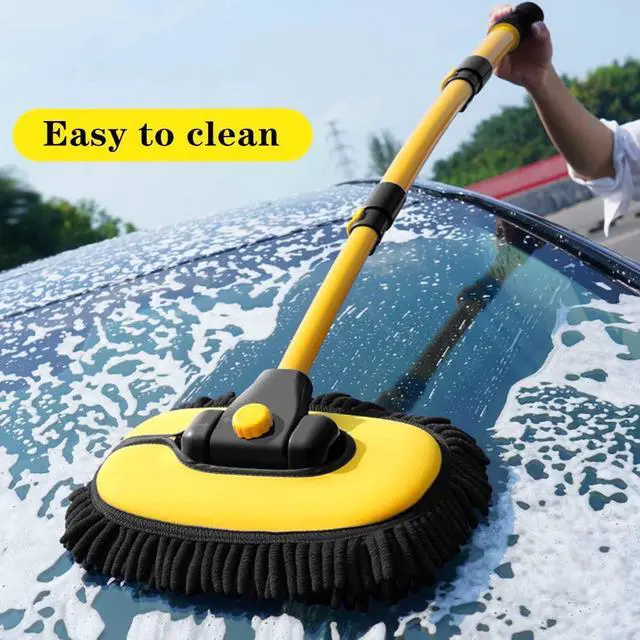 Alt view image 6 of 6 - Car Wash Brush with Long Handle, Microfiber Towels Car Wash Kit Cleaning Supplies, Car Wash Mop Mitt with 2 Replacement Head , Extension Pole Car Brush Cleaning Kit for Cars Trucks