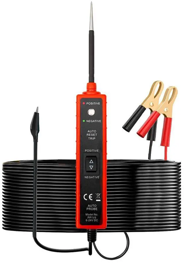 Main image of Power Circuit Probe Tester 6V-24V DC Test Light, Automotive Circuit Tester Car Short Finder, Component Activation, Polarity Identify, Overload Protection