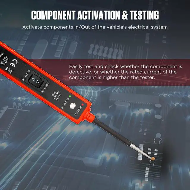Alt view image 6 of 7 - Power Circuit Probe Tester 6V-24V DC Test Light, Automotive Circuit Tester Car Short Finder, Component Activation, Polarity Identify, Overload Protection