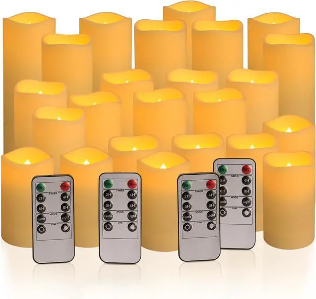 Main image of 24-Pack LED Flameless Candles with Remote Control -Flickering Electric Candles- Timer Candles -3D Flame, for Halloween Christmas Parties,Wedding,Home,Gift and Special Occasions(Three Sizes)