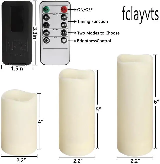Alt view image 2 of 7 - 24-Pack LED Flameless Candles with Remote Control -Flickering Electric Candles- Timer Candles -3D Flame, for Halloween Christmas Parties,Wedding,Home,Gift and Special Occasions(Three Sizes)