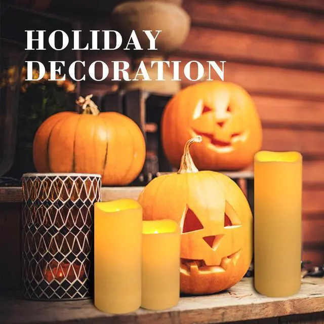 Alt view image 7 of 7 - 24-Pack LED Flameless Candles with Remote Control -Flickering Electric Candles- Timer Candles -3D Flame, for Halloween Christmas Parties,Wedding,Home,Gift and Special Occasions(Three Sizes)