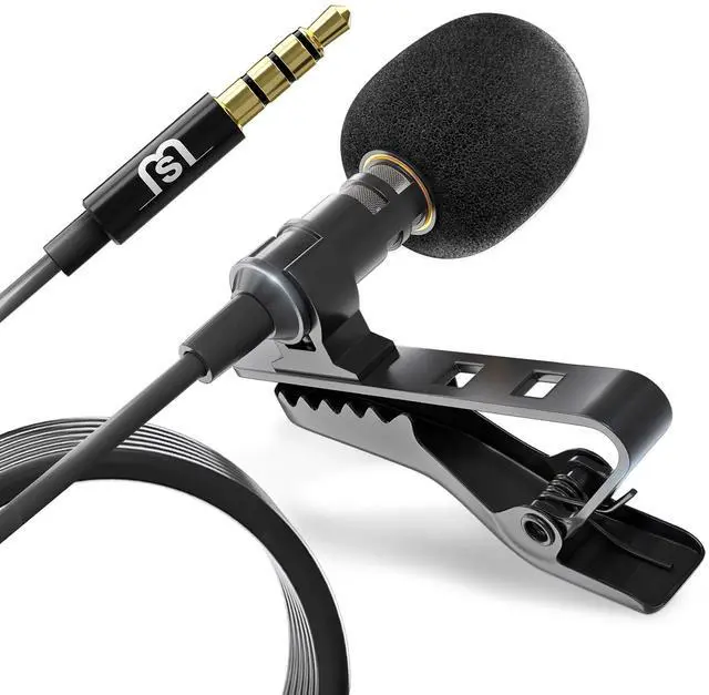 Main image of Professional Wired Lavalier Lapel Clip On Microphone for iPhone and Android Smartphone or Camera Omnidirectional Tiny Shirt Mic for Recording with Clip-on Perfect for Vloggers and Bloggers