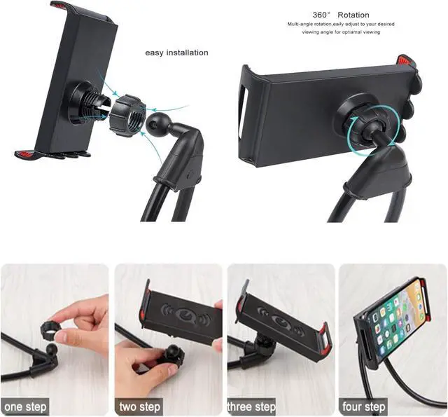 Alt view image 3 of 6 - Universal Neck-Hanging Phone Stand: 360° Rotating, Hands-Free Holder for Multiple Functions (4.7-6.7" Screens)