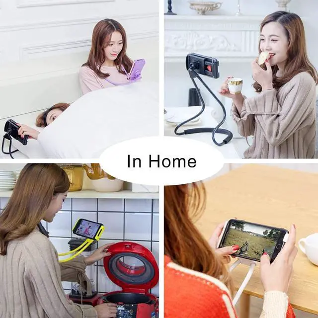 Alt view image 6 of 6 - Universal Neck-Hanging Phone Stand: 360° Rotating, Hands-Free Holder for Multiple Functions (4.7-6.7" Screens)