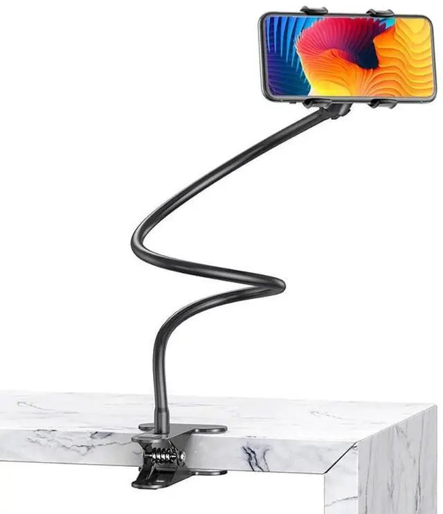 Main image of Lazy Phone Stand - Suitable for Fixing on Tables, Chairs, and headboards,Universal 360 Degree Flexible Bracket Long Arm Clip Clamp Mount for Bed