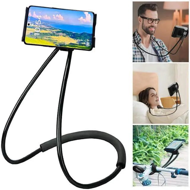 Alt view image 6 of 7 - Lazy Cell Phone Holder, Universal Cell Phone Holder for Smart Mobile Phone,Hanging on Neck Cell Phone Mount Holder ,Hands-Free Mobile Phone Holder on Bed/Tableb, 27.6'' Length for 4.7''-6.7'' Size