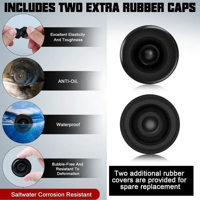 Alt view image 5 of 7 - 2PCS 2.44" Trailer Axle Wheel Hub Dust Cap Trailer Bearing Dust Cap with 4 Rubber Plugs -Wheel Center Caps Grease Covers for Trailers, Fits Most 5200 to 6000 Pound Ib Dexter EZ Lube Trailer