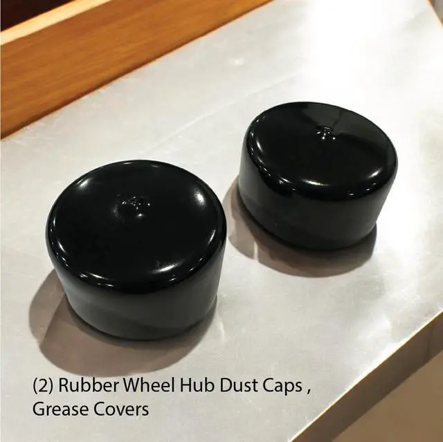 Alt view image 2 of 6 - 2-Inch Rubber Wheel Hub Trailer Bearing Dust Cap Plug Grease Cover (2 Pack)