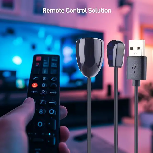Alt view image 2 of 7 - Infrared Remote Extender Cable - 6ft, IR Repeater Kit Cable, IR Extender, USB Infrared Remote Blaster Cord Up to 15ft Signal Range, NOT Compatible with RF Signals