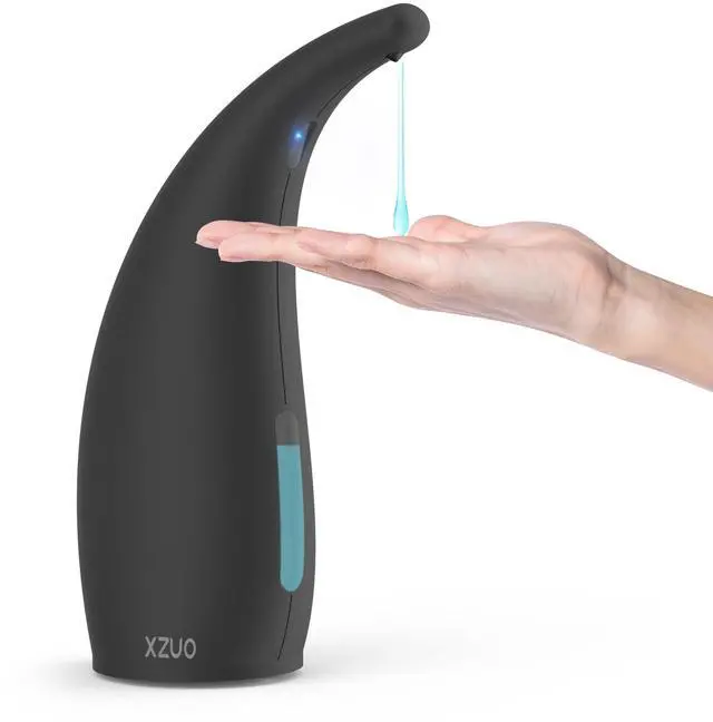 Main image of Automatic Soap Dispenser with Infrared Sensor - Adjustable 4-Level Touchless Hand Soap for Kitchen, Bathroom - Battery Operated Electric Dispenser, Durable Plastic, Smart Soap Holder (Black)