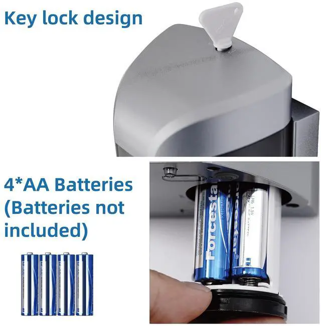 Alt view image 6 of 7 - 24oz Wall Mount Automatic Soap Dispenser, Touchless Sensor Liquid & Gel Hand Sanitizer Dispenser Battery Operated for Home Kitchen Bathroom Office Hotel Restaurant Commercial Use
