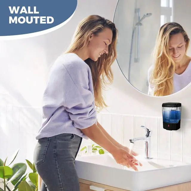 Alt view image 7 of 7 - ! Automatic Soap Dispenser Wall Mount 20oz Refillable Liquid Hand Sanitizer Dispenser Commercial Soap Dispenser for Bathroom Support Liquid Gel