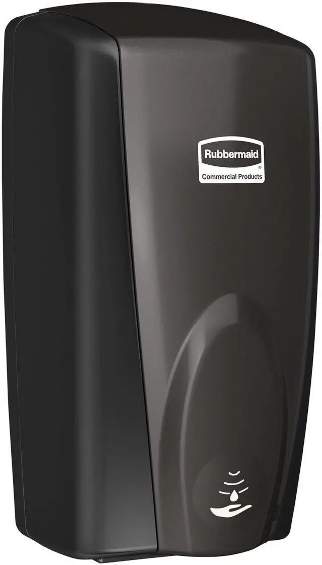 Alt view image 2 of 7 - AutoFoam Hand Soap & Sanitizer Dispenser Black/Black Pearl Touchless Wall Mount Battery Operated for Restrooms in Offices/Hotels/Entertainment/Schools