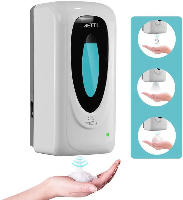 Main image of Touchless Automatic Foaming Hand Soap Dispenser Wall Mount, Motion Sensor Foam Liquid Refill Bottle Sanitizer Dispensing for Bathroom Kitchen Home Farmhouse Station 1306-s