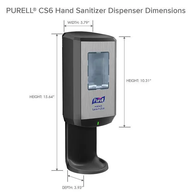 Alt view image 5 of 7 - CS6 Automatic Hand Sanitizer Dispenser, Graphite, for 1200 mL PURELL CS6 Hand Sanitizer Refills (Pack of 1) - 6524-01