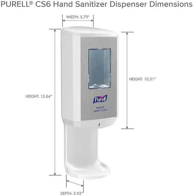 Alt view image 5 of 7 - CS6 Automatic Hand Sanitizer Dispenser, White, for 1200 mL PURELL CS6 Hand Sanitizer Refills (Pack of 1) - 6520-01