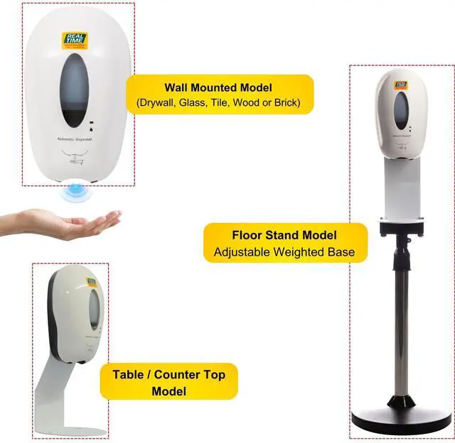 Alt view image 5 of 5 - Wall Mount Automatic Hand Sanitizer Touchless Dispenser by Real Time Pain Relief