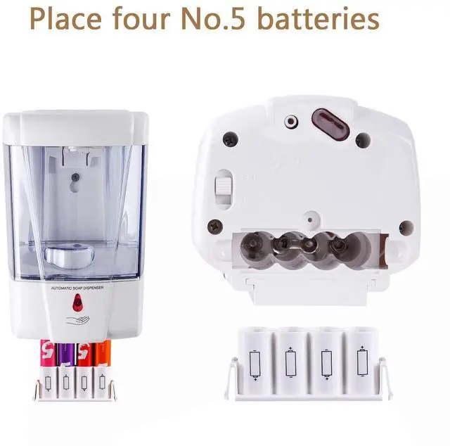 Alt view image 4 of 7 - Soap Dispenser, Touchless Hand Sanitizer Dispenser Wall Mount Automatic Kitchen Soap Dispenser for Commercial Home, Office, 600ml/20oz